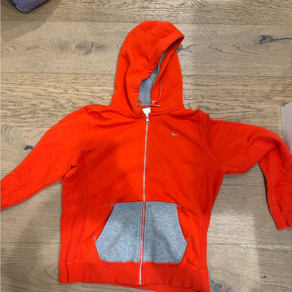 Nike Bright Orange Hoodie with Gray Lining